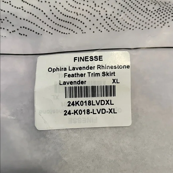 Finesse Ophira Lavender Rhinestone Feather Trim Skirt - Picture 7 of 7